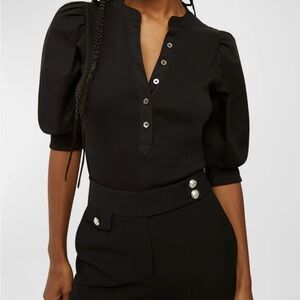 Veronica Beard Puff Sleeve  Top in black